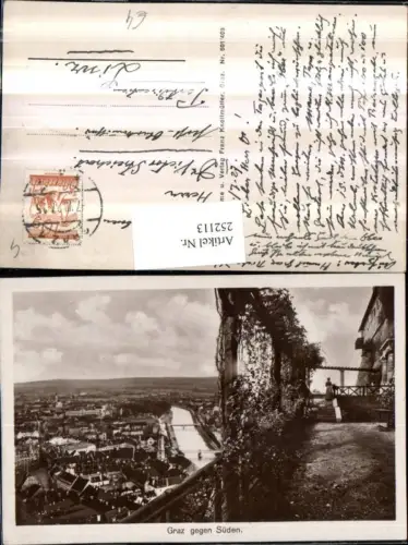 252113,Graz Teilansicht geg. Süden vom Schlossberg