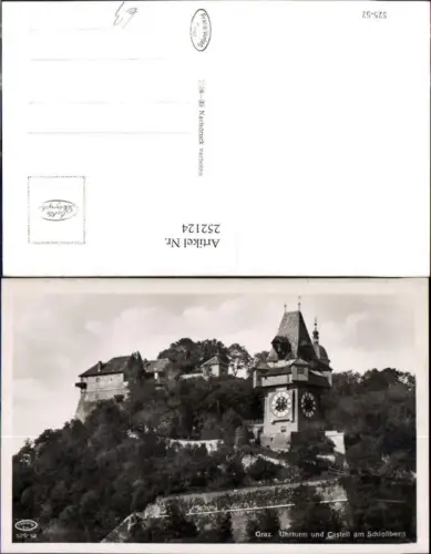 252124,Graz Schlossberg Uhrturm u. Kastell Castell