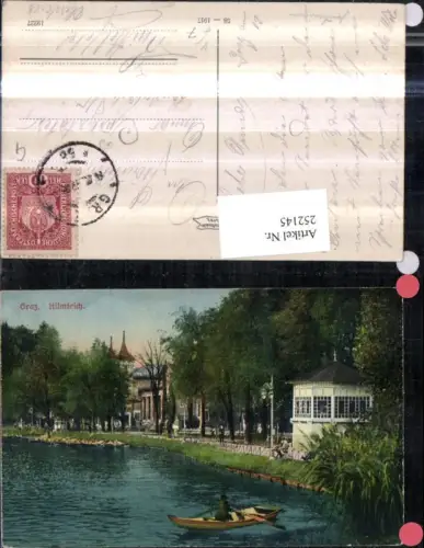 252145,Graz Hilmteich Teich Ruderboot pub L. Strohschneider 58/1917