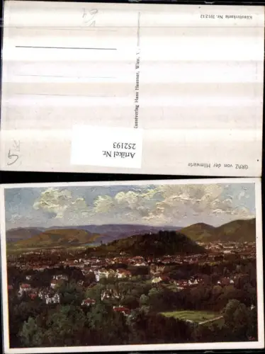 252193,Künstler AK Graz Totale von d. Hilmwarte pub Hans Hausner 7012/12