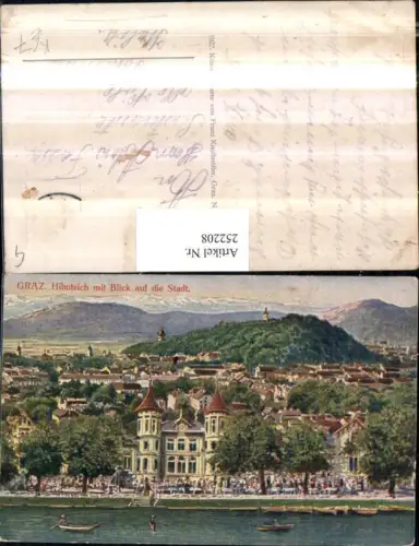 252208,Künstler AK Graz Hilmteich m. Blick auf d. Stadt Teilansicht