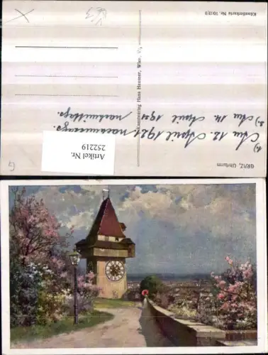 252219,Künstler AK Graz Uhrturm am Schlossberg pub Hans Hausner 7012/2