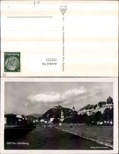 252222,Graz Teilansicht Mur m. Schlossberg