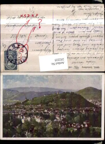 252225,Künstler AK Graz Totale m. Schlossberg pub Hans Hausner 7012/27