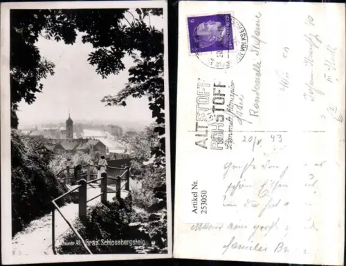 253050,Graz Teilansicht Schlossbergsteig Stempel Altstoff ist Rohstoff