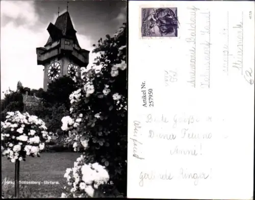 257950,Graz Schlossberg Uhrturm