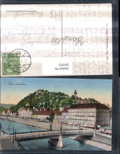 261952,Graz Brücke Schlossberg m. Uhrturm