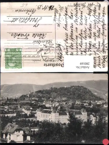 280169,Graz Totale vom Ruckerlberg m. Schlossberg
