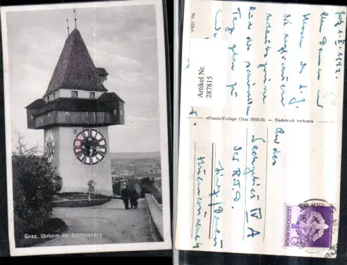 287815,Graz Uhrturm am Schlossberg