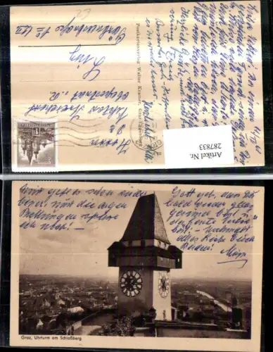 287833,Graz Teilansicht Uhrturm am Schlossberg