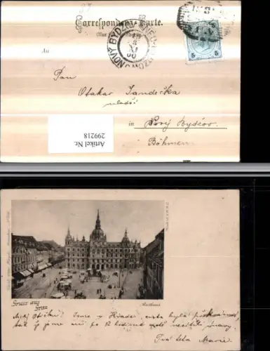299218,Gruß aus Graz Rathaus Platz Geschäfte