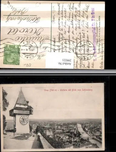299221,Uhrturm am Schlossberg m. Blick auf Graz Totale pub Stengel e Co 4703A