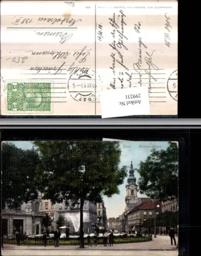 299231,Graz Bismarckplatz Springbrunnen Brunnen Kirchenturm