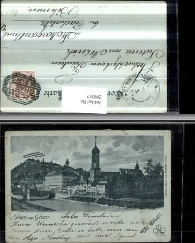 299247,Gruß aus Graz Teilansicht Brücke m. Schlossberg