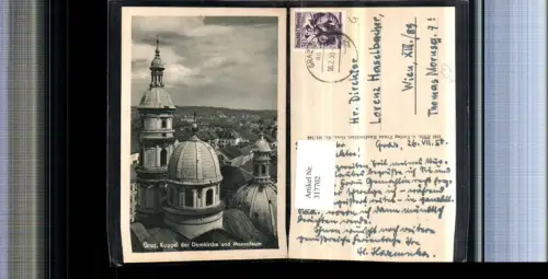 317702,Graz Teilansicht Kuppel d. Domkirche u. Mausoleum