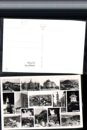 317734,Graz Totale Rathaus Opernhaus Uhrturm Mausoleum Kirche Mehrbildkarte