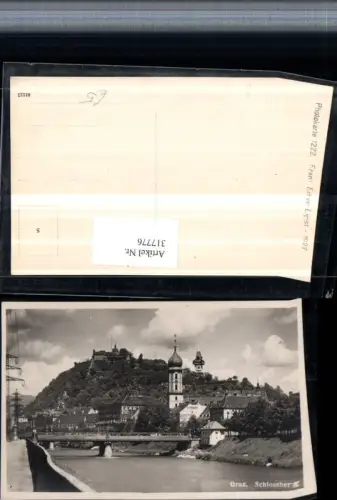 317776,Graz Teilansicht Brücke m. Schlossberg