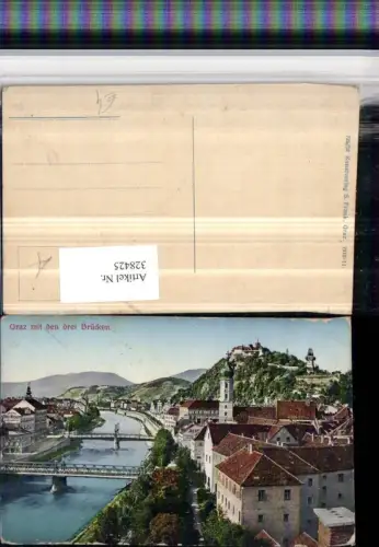 328425,Graz Teilansicht m. d. Drei Brücken Schlossberg