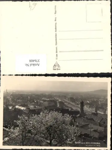 376408,Graz Teilansicht vom Schlossberg Baumblüte