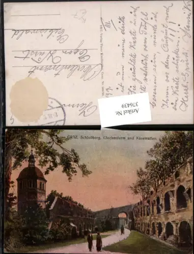 376439,Künstler AK Graz Schlossberg Glockenturm u. Kasematten