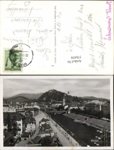 376458,Graz Teilansicht Fluss m. Schlossberg