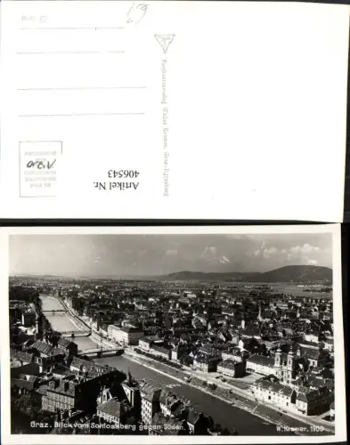 406543,Graz Teilansicht vom Schlossberg geg. Süden
