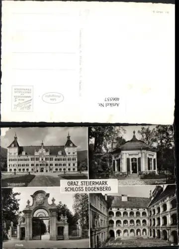 406557,Graz Schloss Eggenberg Pavillon Hof Arkaden Mehrbildkarte