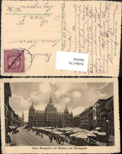 406566,Graz Hauptplatz m. Rathaus u. Herrengasse Markt