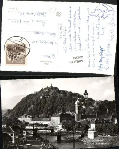 406567,Graz Teilansicht m. Schlossberg