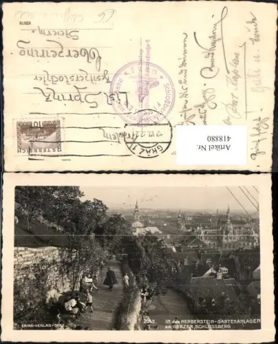 418880,Foto Ak Graz Herberstein-Gartenanlagen Schlossberg pub Steffen Lichtbild 2062