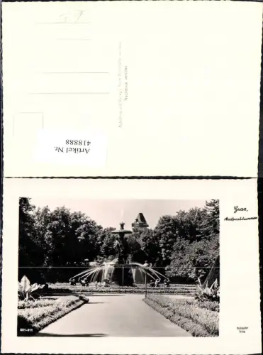 418888,Foto Ak Graz Stadtpark Brunnen Springbrunnen