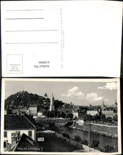 418906,Graz mit Schlossberg Brücke