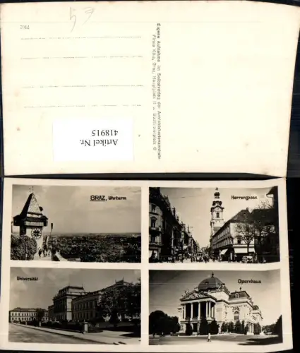 418915,Mehrbild Ak Graz Uhrturm Herrengasse Universität Opernhaus Oper