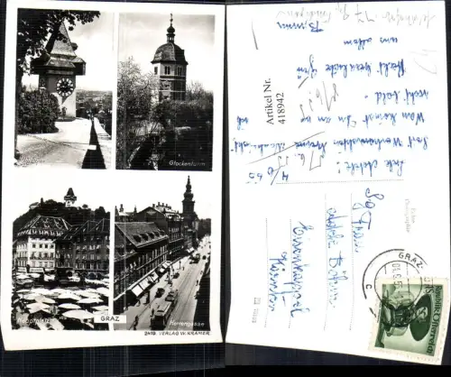 418942,Foto Mehrbild Ak Graz Uhrturm Glockenturm Hauptplatz