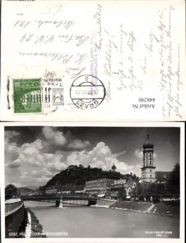 448290,Graz Murbrücke Brücke m. Schlossberg