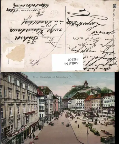 448300,Graz Hauptplatz m. Schlossberg