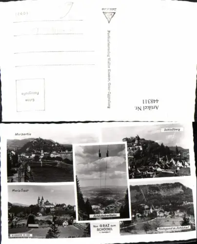 448311,Graz Teilansicht Schlossberg Seilbahn Maria Trost Radegund Mehrbildkarte