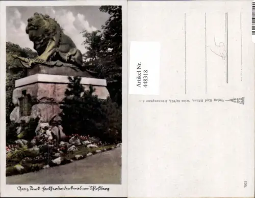 448318,Graz Hackherdenkmal am Schlossberg Löwe Statue