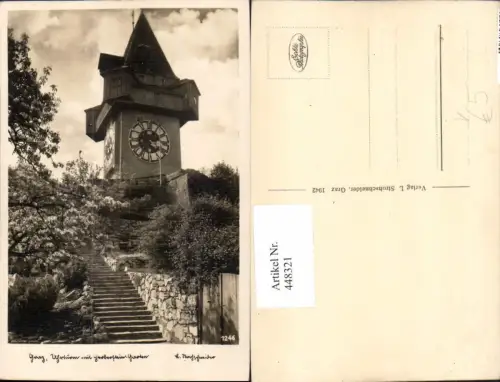 448321,Graz Uhrturm m. Garten pub L. Strohschneider 1246