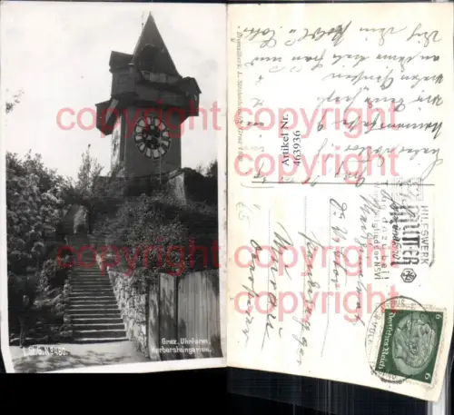 463936,Graz Uhrturm Herbersteingarten Stiege pub L. Strohschneider