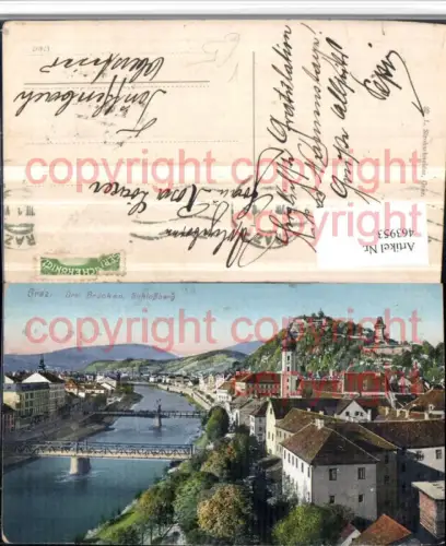 463953,Graz Teilansicht Brücken m. Schlossberg pub L. Strohschneider