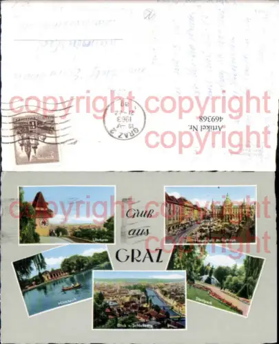 469368,Graz Totale Uhrturm Hilmteich Stadtpark Mehrbildkarte