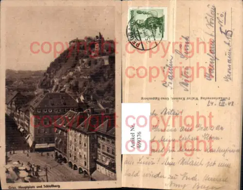 469376,Graz Hauptplatz m. Schlossberg Uhrturm