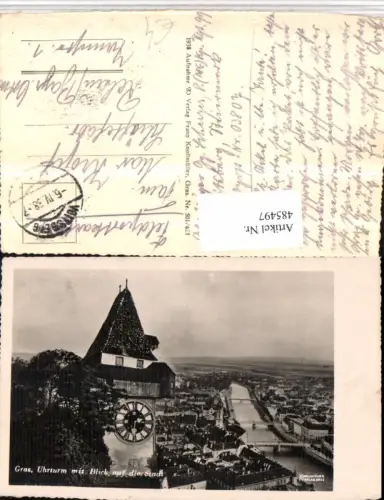 485497,Graz Uhrturm m. Blick auf die Stadt