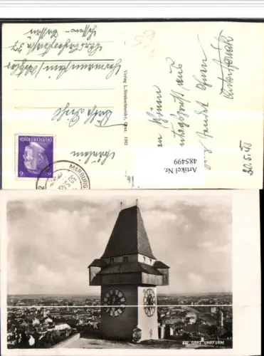485499,Graz Teilansicht Uhrturm pub L. Strohschneider 637