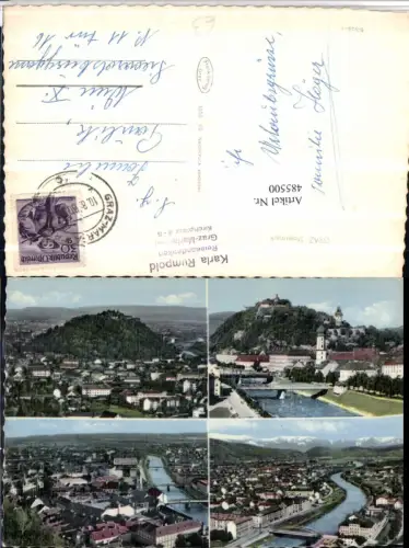 485500,Graz Totale Schlossberg Brücke Mehrbildkarte