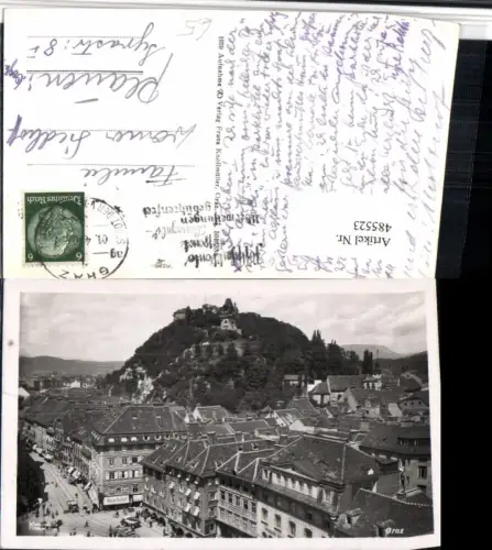 485523,Graz Teilansicht m. Schlossberg Uhrturm