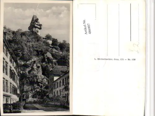 486907,Graz Schlossbergsteig Uhrturm pub L. Strohschneider 1138