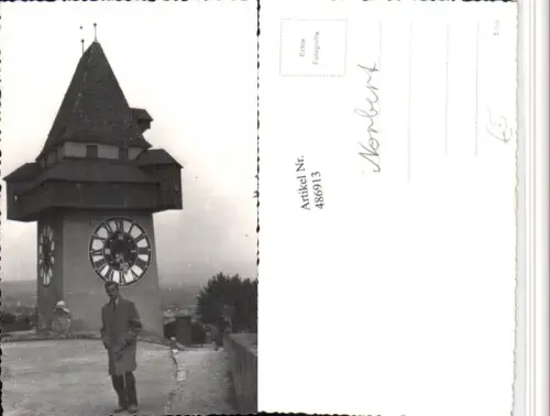 486913,Foto AK Graz Uhrturm am Schlossberg
