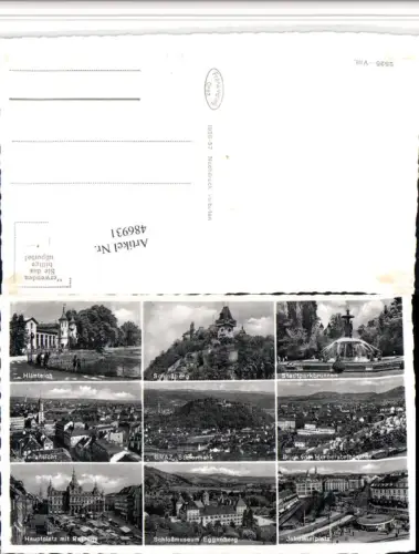 486931,Graz Totale Schlossberg Hauptplatz Rathaus Mehrbildkarte